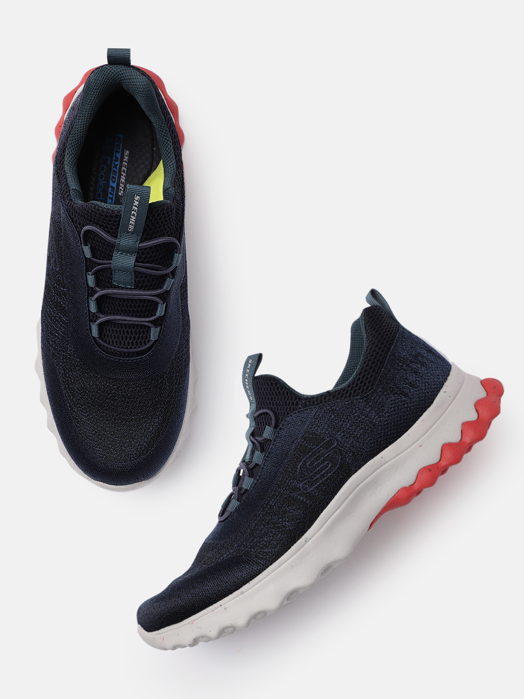 

Skechers Men Navy Blue Voston-Reever Slip-On Sneakers