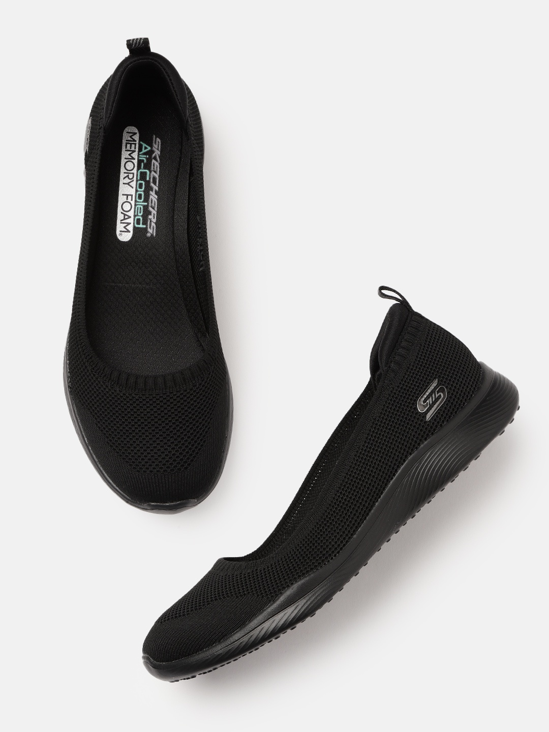 

Skechers Women Black Solid Ballerinas Flats