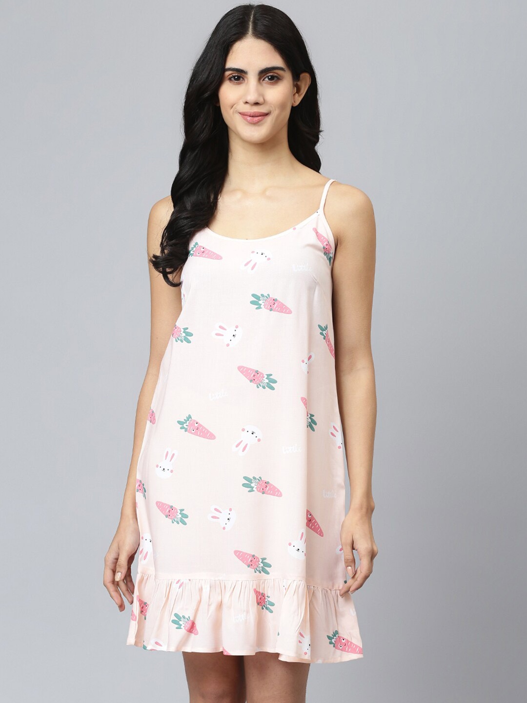 

FLAMBOYANT Women Pink Printed Nightdress