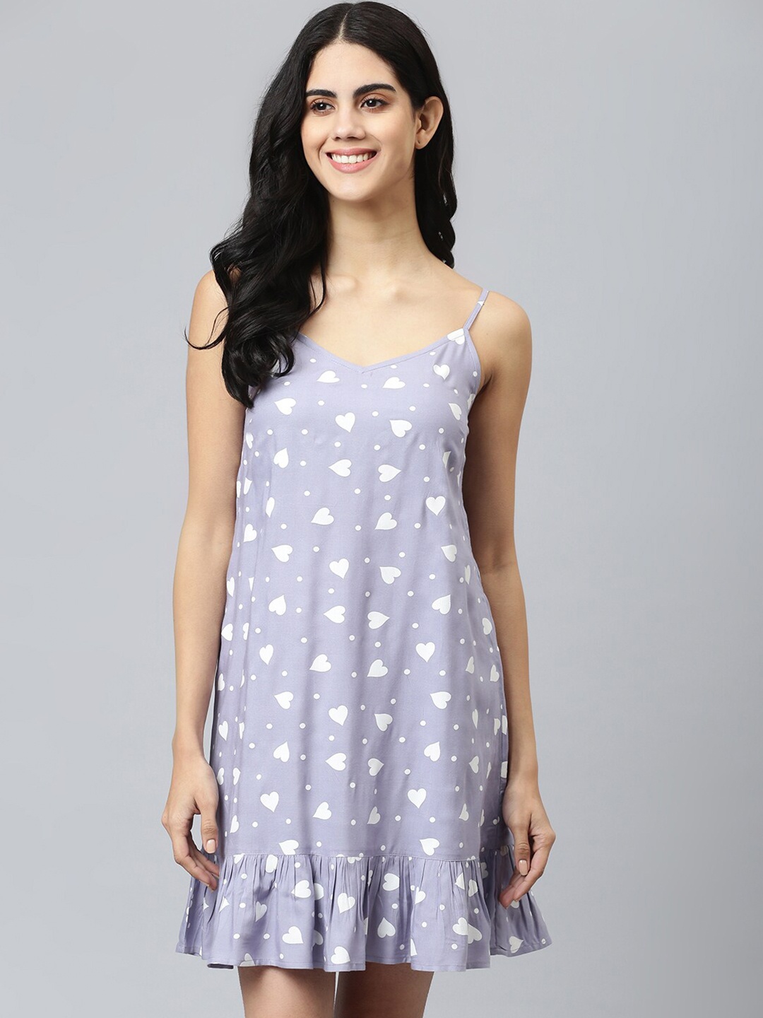

FLAMBOYANT Purple Printed Nightdress
