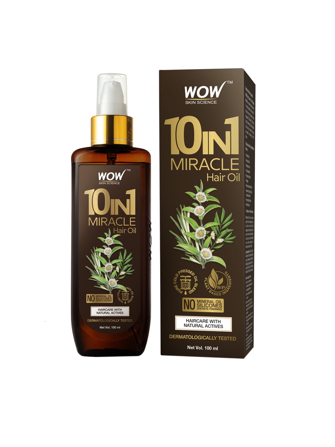 

WOW SKIN SCIENCE 10 in 1 Pure Cold Pressed Miracle Hair Oil - 100 ml, Brown