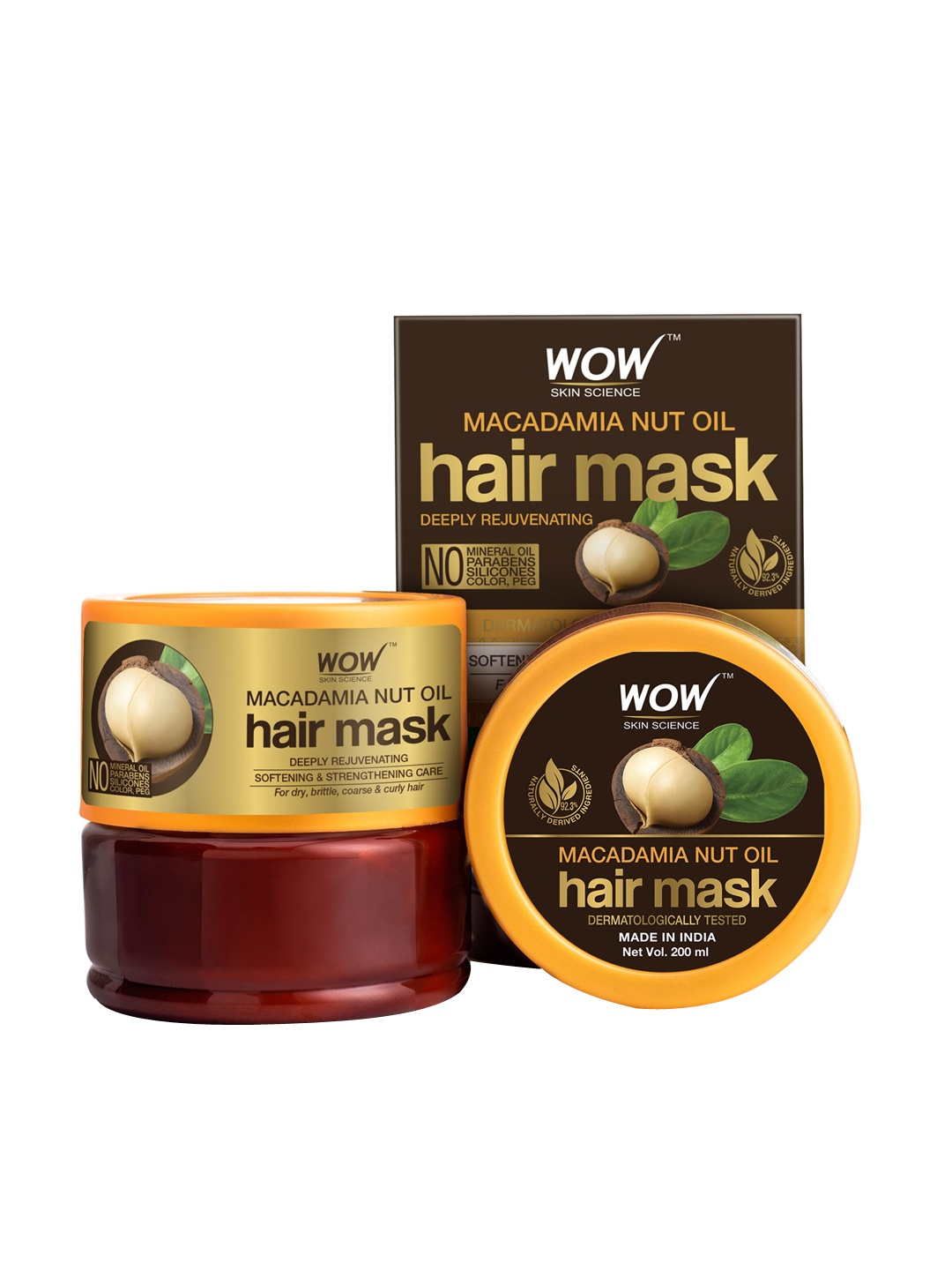 

WOW SKIN SCIENCE Deeply Rejuvenating Macadamia Nut Oil Hair Mask - 200 ml, Brown