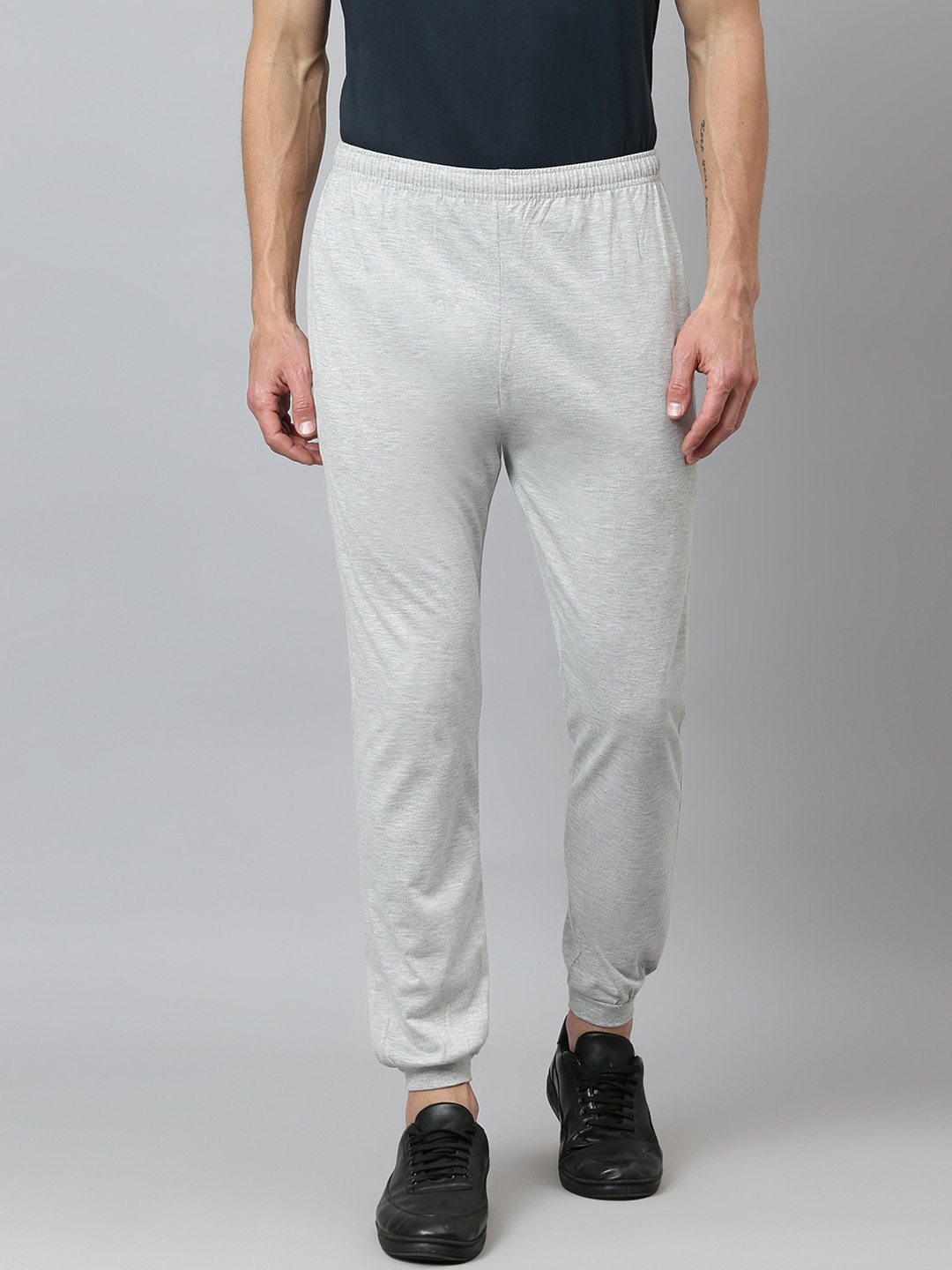 

FLAMBOYANT Men Grey Solid Cotton Hosiery Track Pant