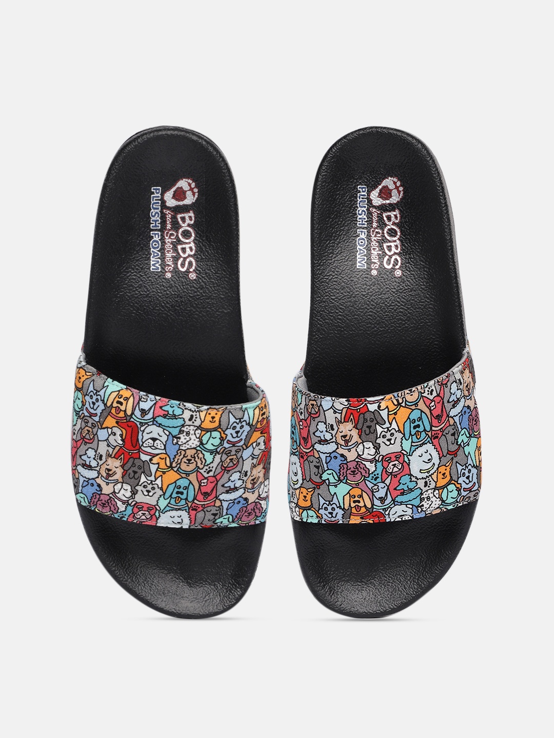 

Skechers Women Multicoloured Pop Ups - Woof About Printed Sliders, Multi