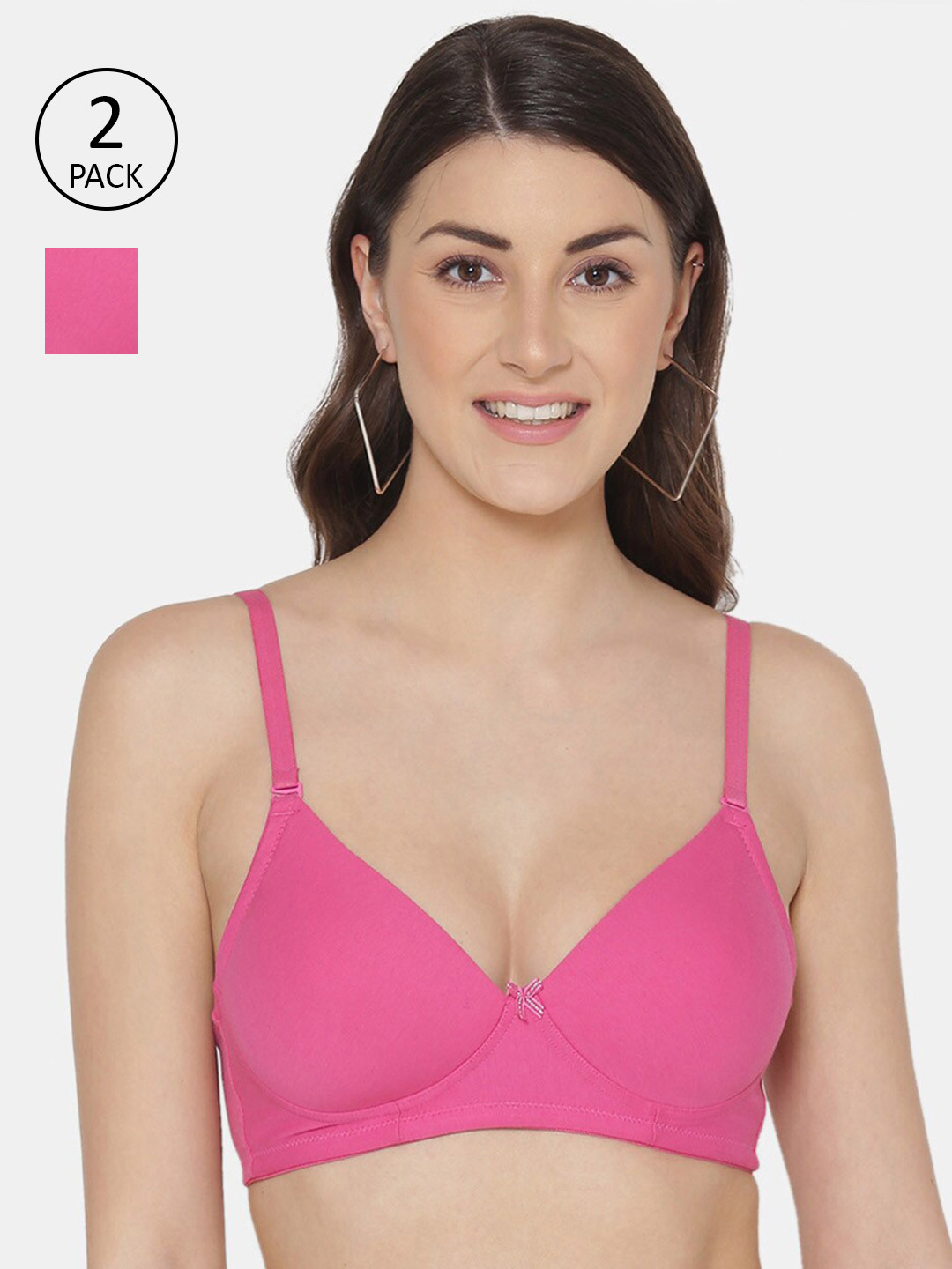 

Tweens Pink Set Of 2 Solid Lightly Padded T-shirt Bra