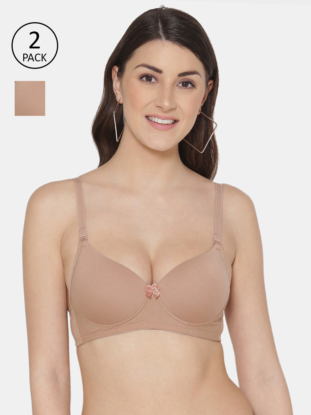 

Tweens Brown Non-wired Heavily Padded Push-Up T-Shirt Bra
