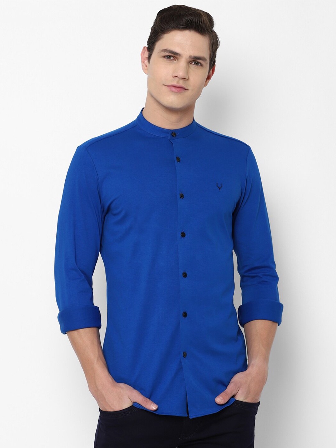 

Allen Solly Men Blue Slim Fit Cotton Casual Shirt