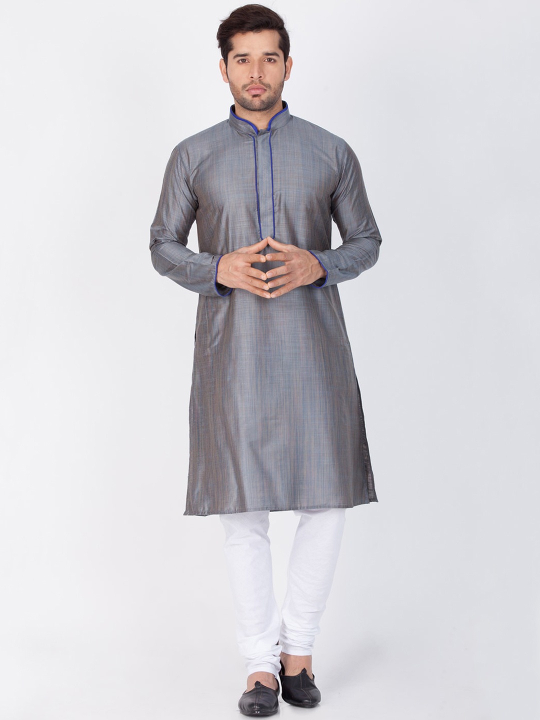 VASTRAMAY Men Grey Kurta with Churidar