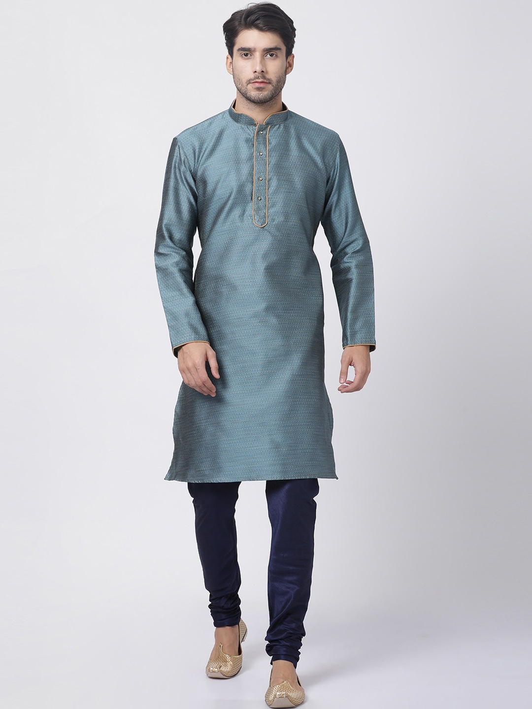 

VASTRAMAY Men Blue Kurta with Churidar