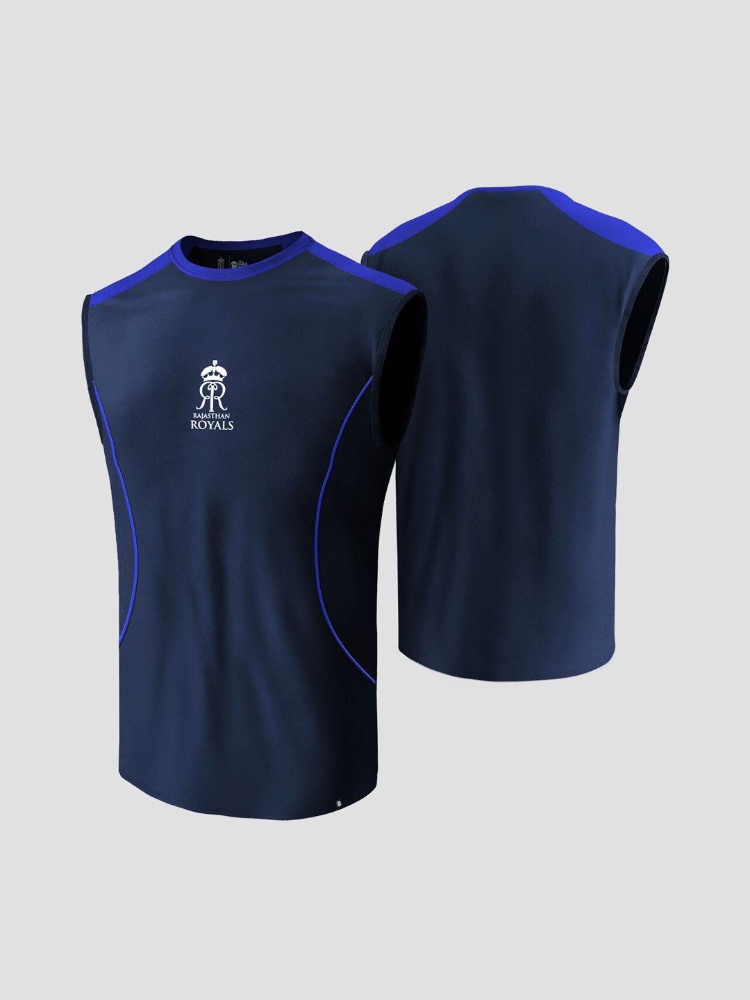 

The Souled Store Men Navy Blue Printed Cotton Gym Vest
