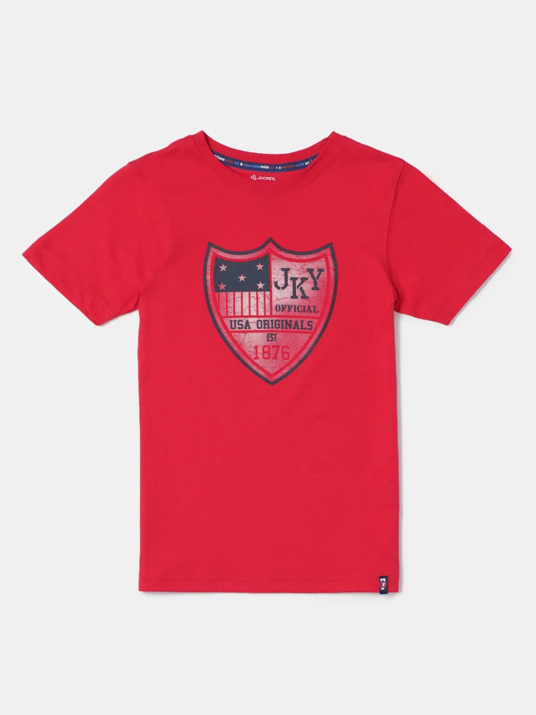 

Jockey Boys Super Combed Cotton Graphic Printed T-shirt- UB55, Red