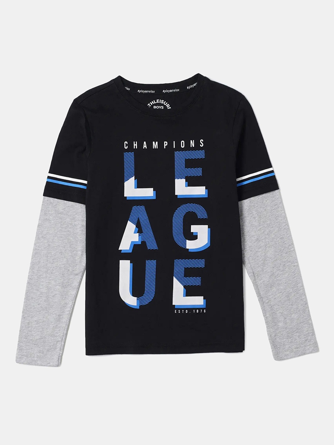 Jockey Boys Super Combed Cotton Printed Tshirt-AB33, Black