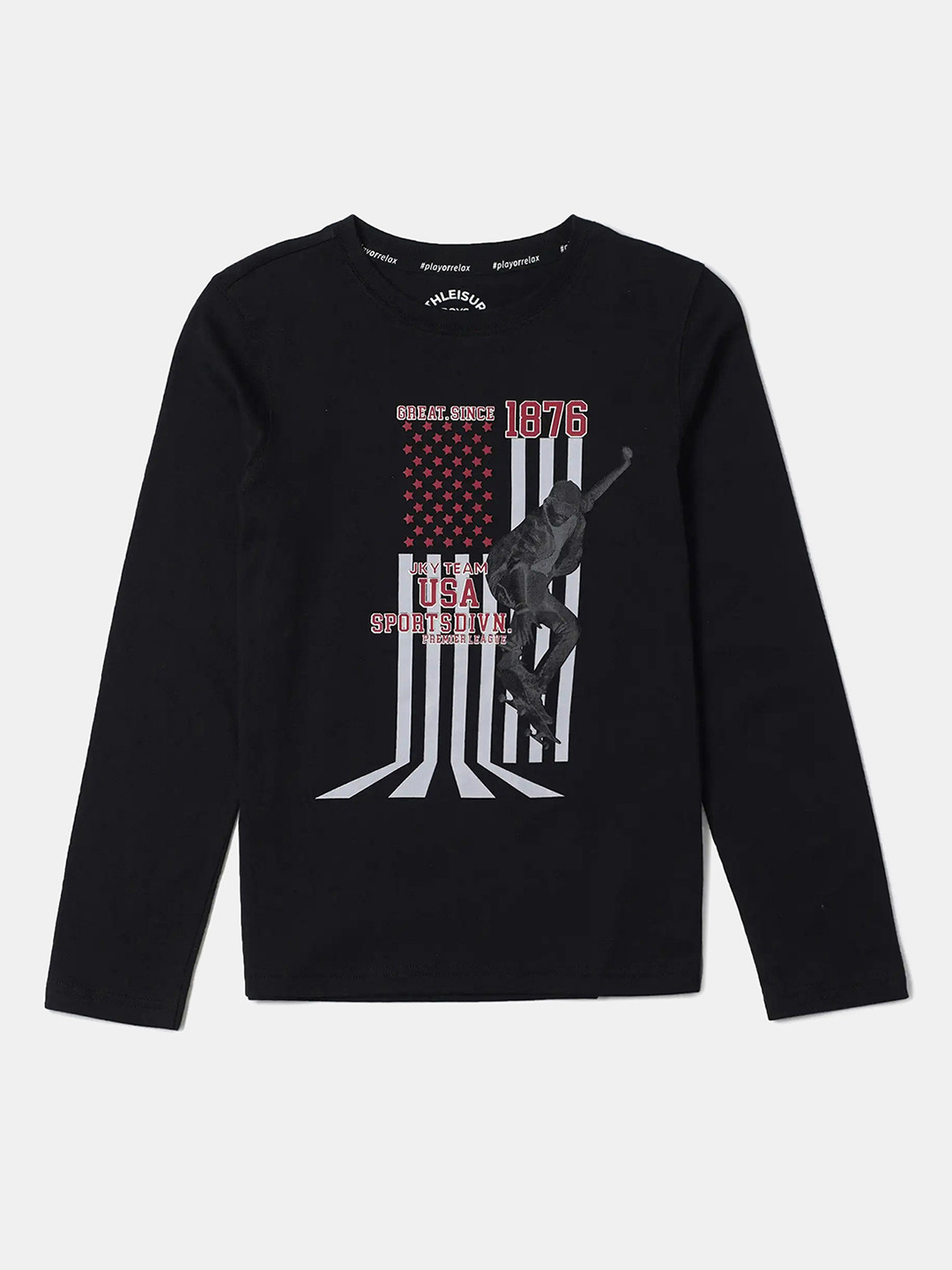 

Jockey Boys Super Combed Cotton Graphic Printed Tshirt-AB25, Black