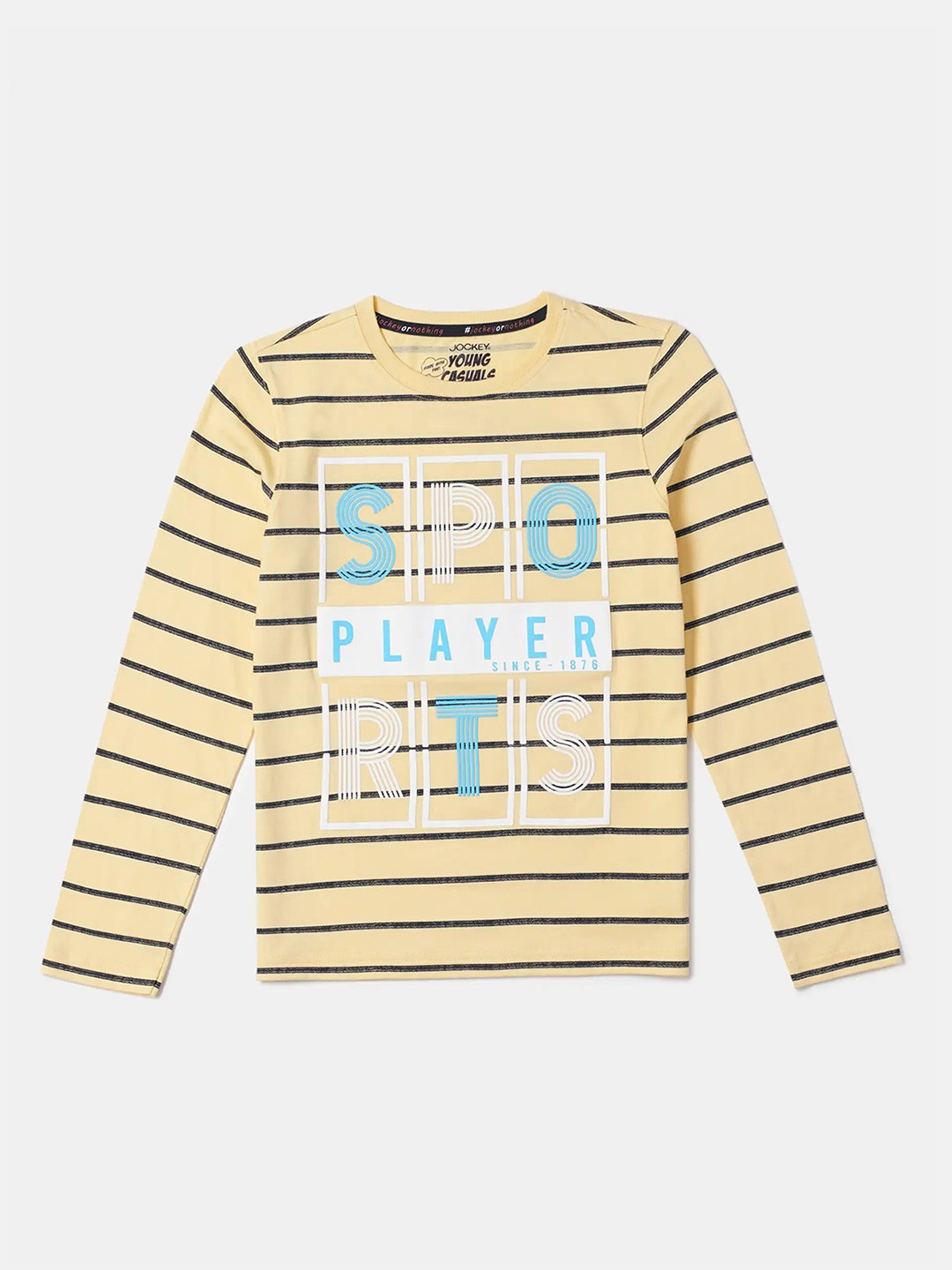 

Jockey Boys Super Combed Cotton Round Neck Printed Full Sleeve T-shirt-CB04, Yellow