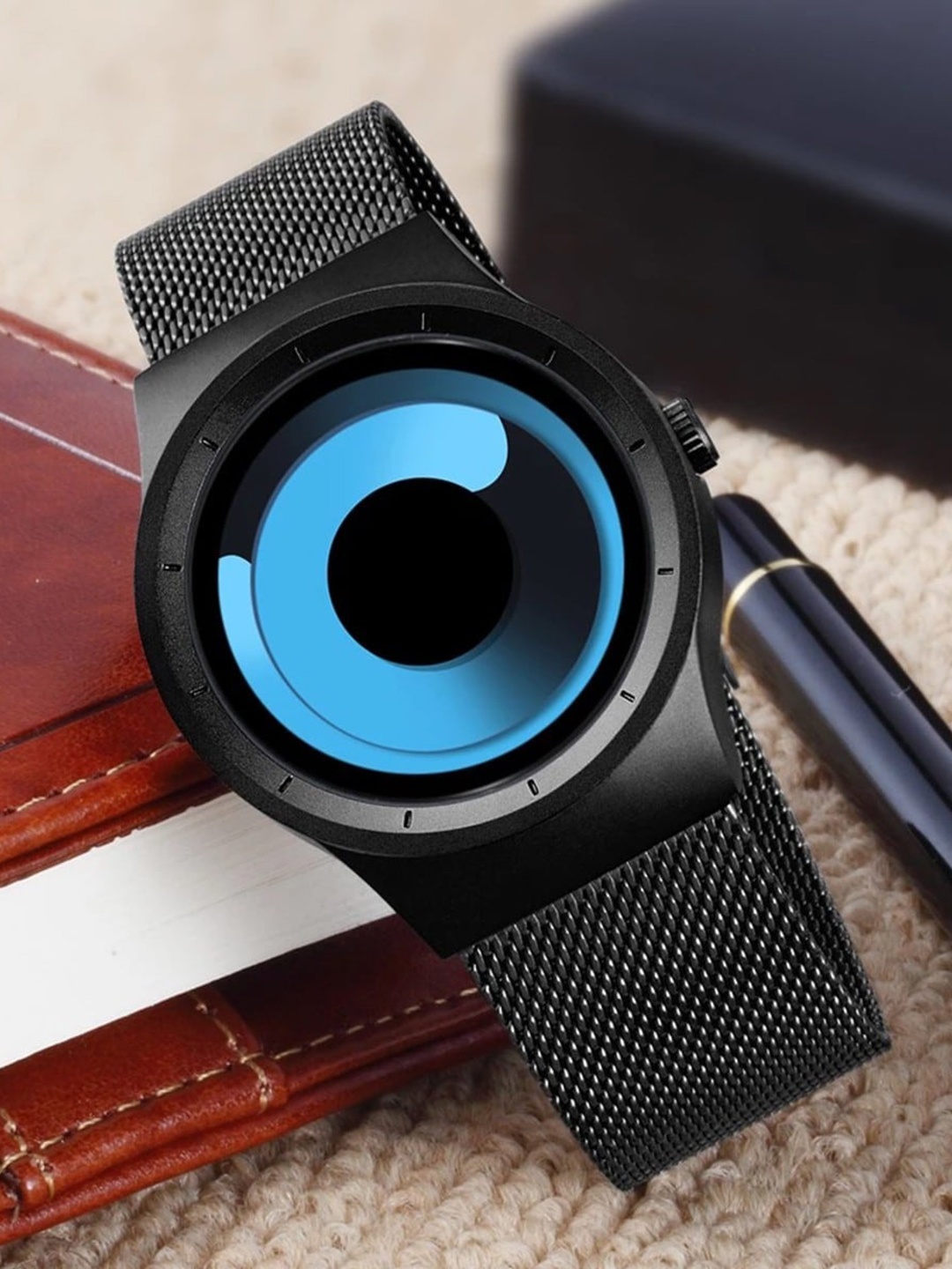 

VILAM Unisex Blue Patterned Dial & Black Straps Analogue Watch VL11AD009143-Blue