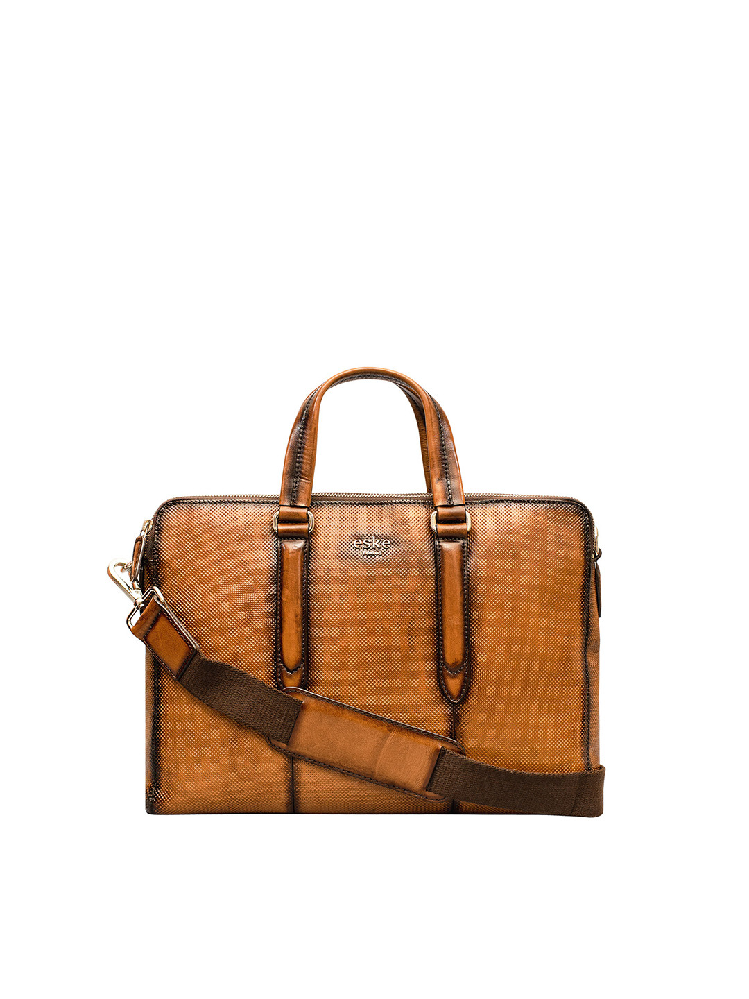

Eske Men Tan Leather Laptop Bag