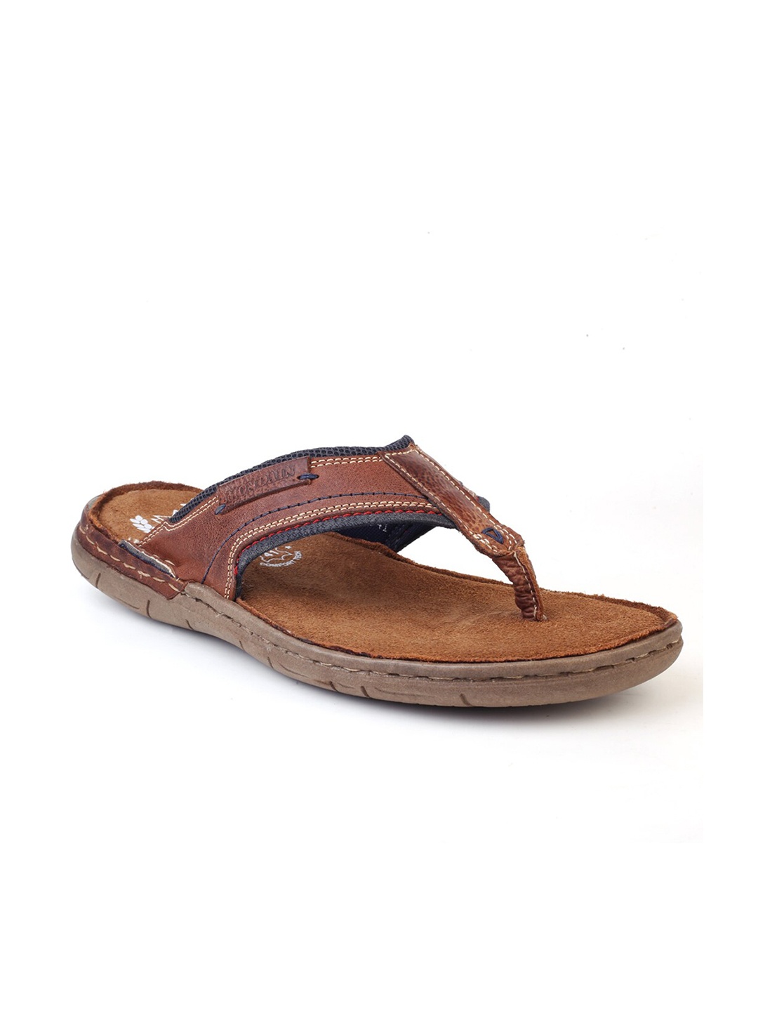 

MONDAIN Men Tan Solid Rubber Thong Flip-Flops