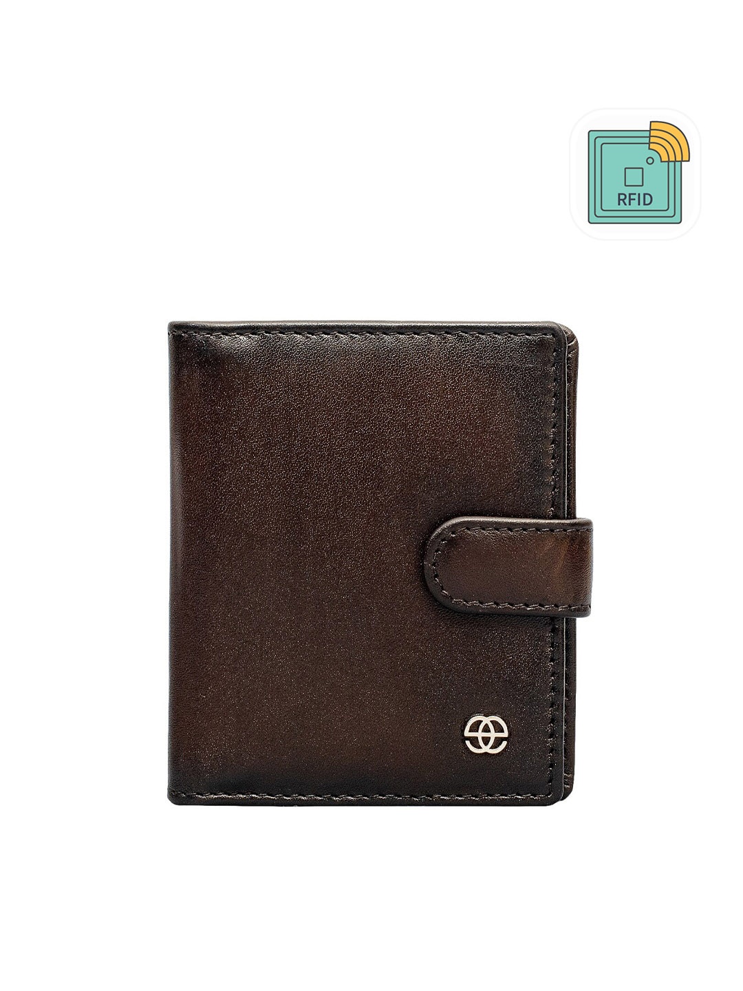 

Eske Unisex Brown Solid Leather Card Holder