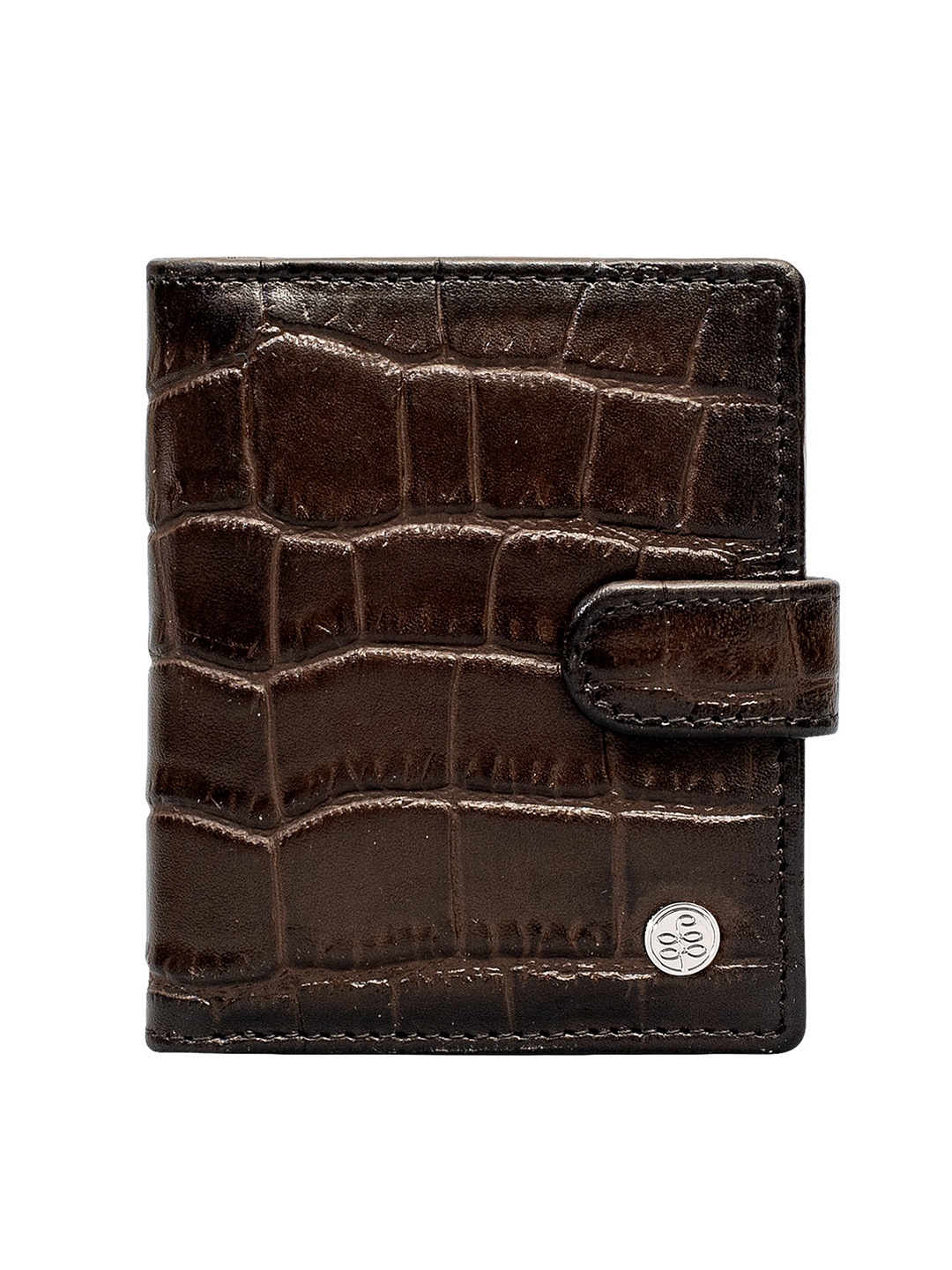 

Eske Unisex Brown Textured Leather Card Holder