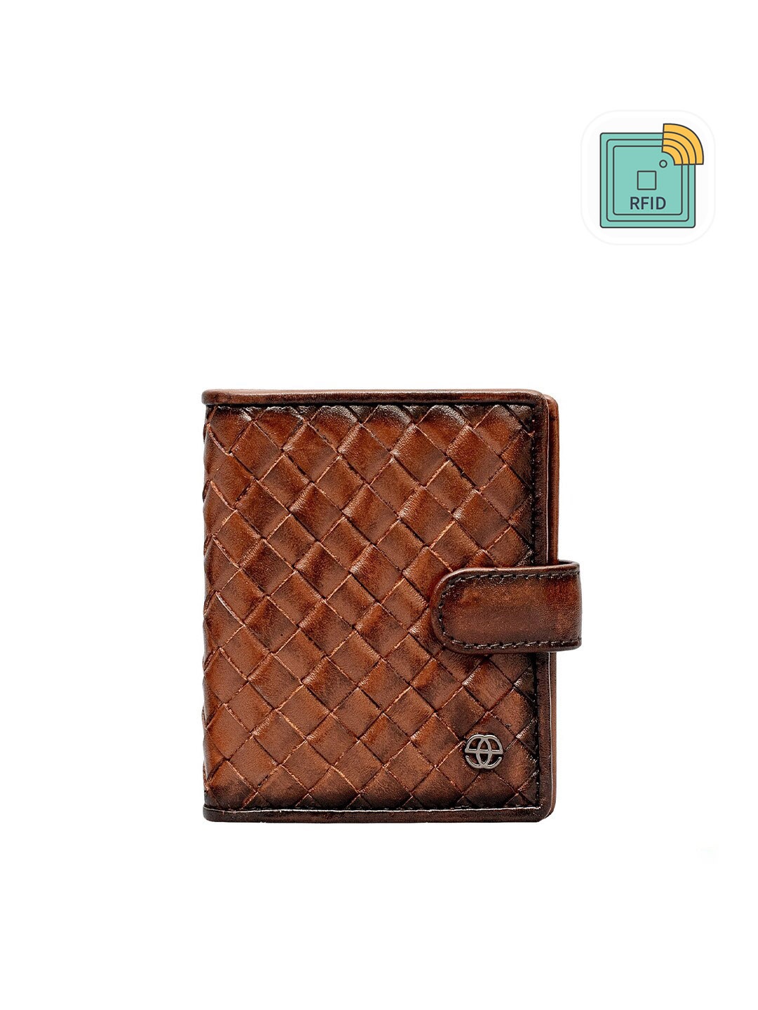 

Eske Unisex Brown Textured Leather Card Holder