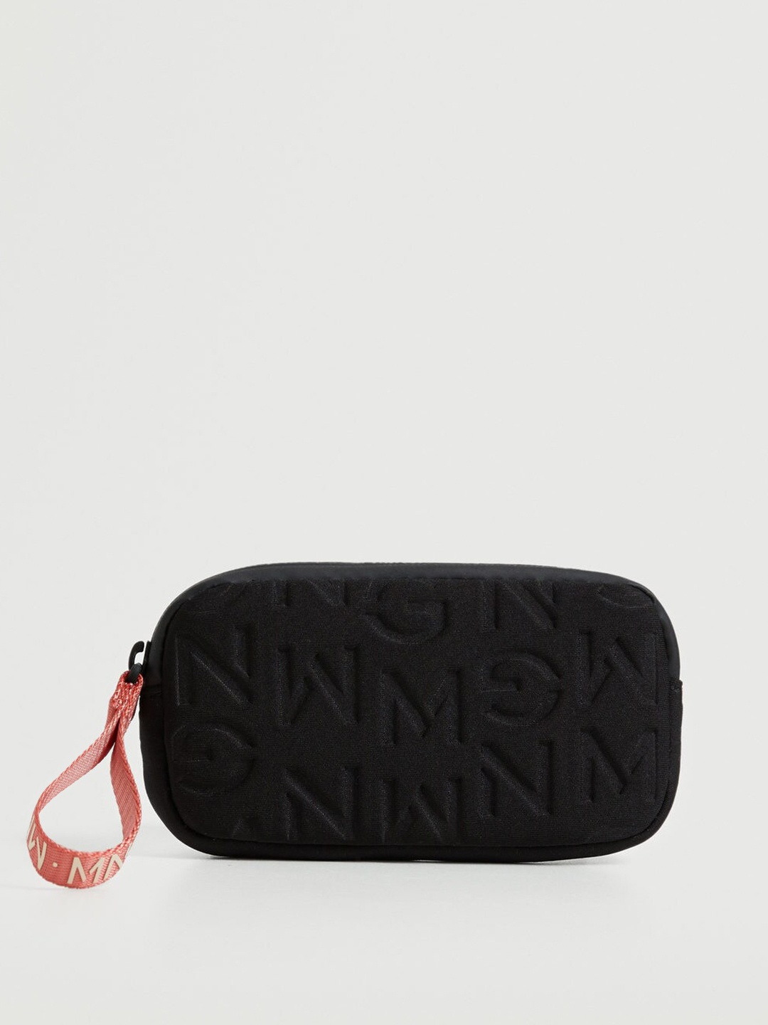 

MANGO Women Black Brand Logo Textured Pouch