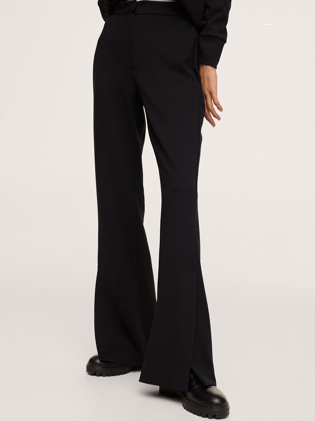 

MANGO Women Black Trousers