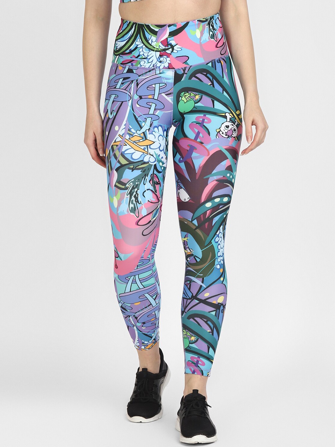

Reebok Woman Printed Tights, Turquoise blue