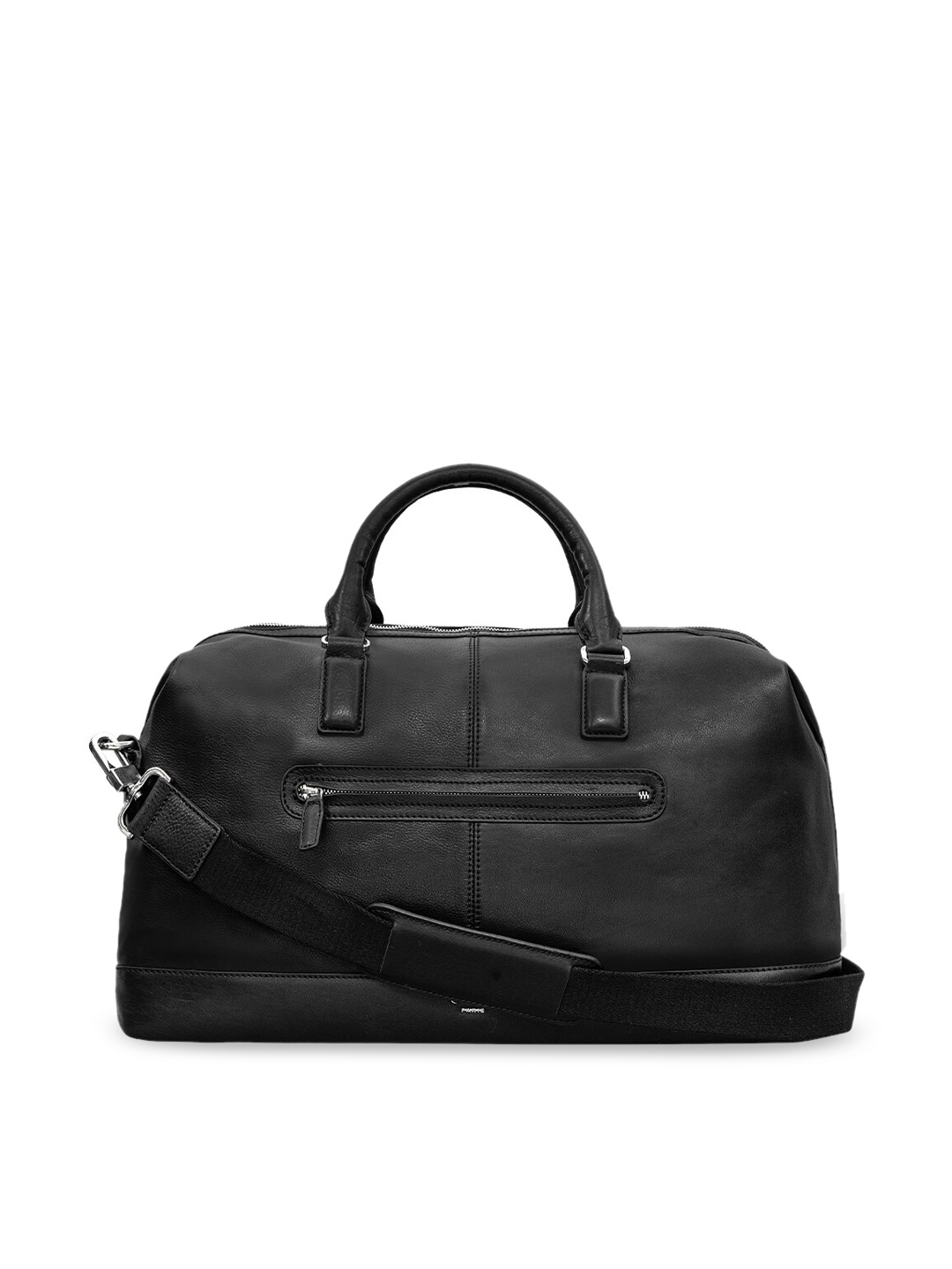 

Eske Black Solid Large Leather Duffel Bag