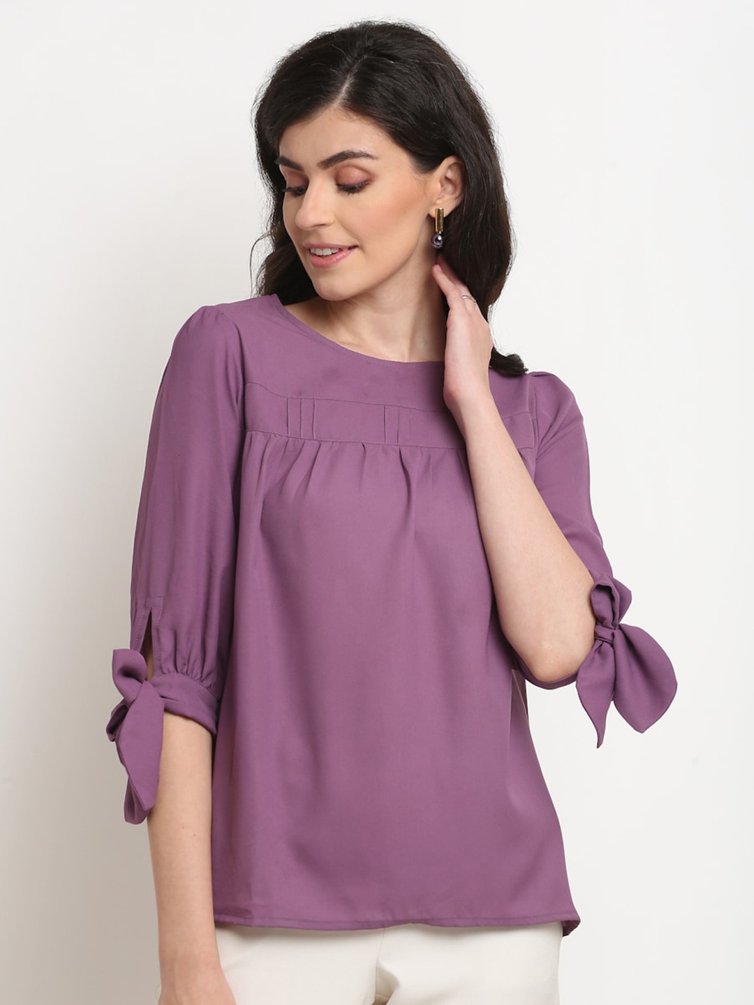 

La Zoire Purple Georgette Top