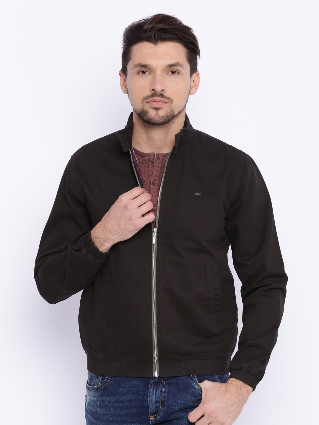 

Basics Olive Green Comfort Fit Jacket