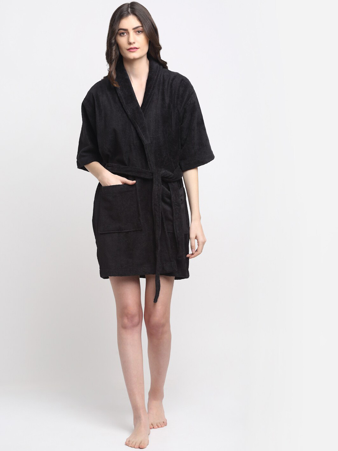 

Creeva Black 380 GSM Bath Robe
