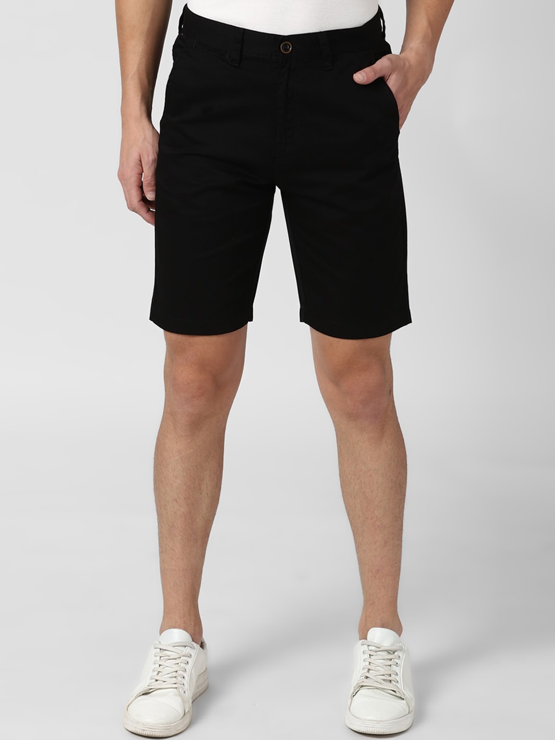

Peter England Casuals Men Black Pure Cotton Regular Fit Chino Shorts