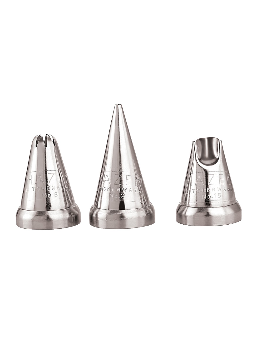 

HAZEL Set Of 3 White Solid Piping Bag Nozzles With Icing Bags