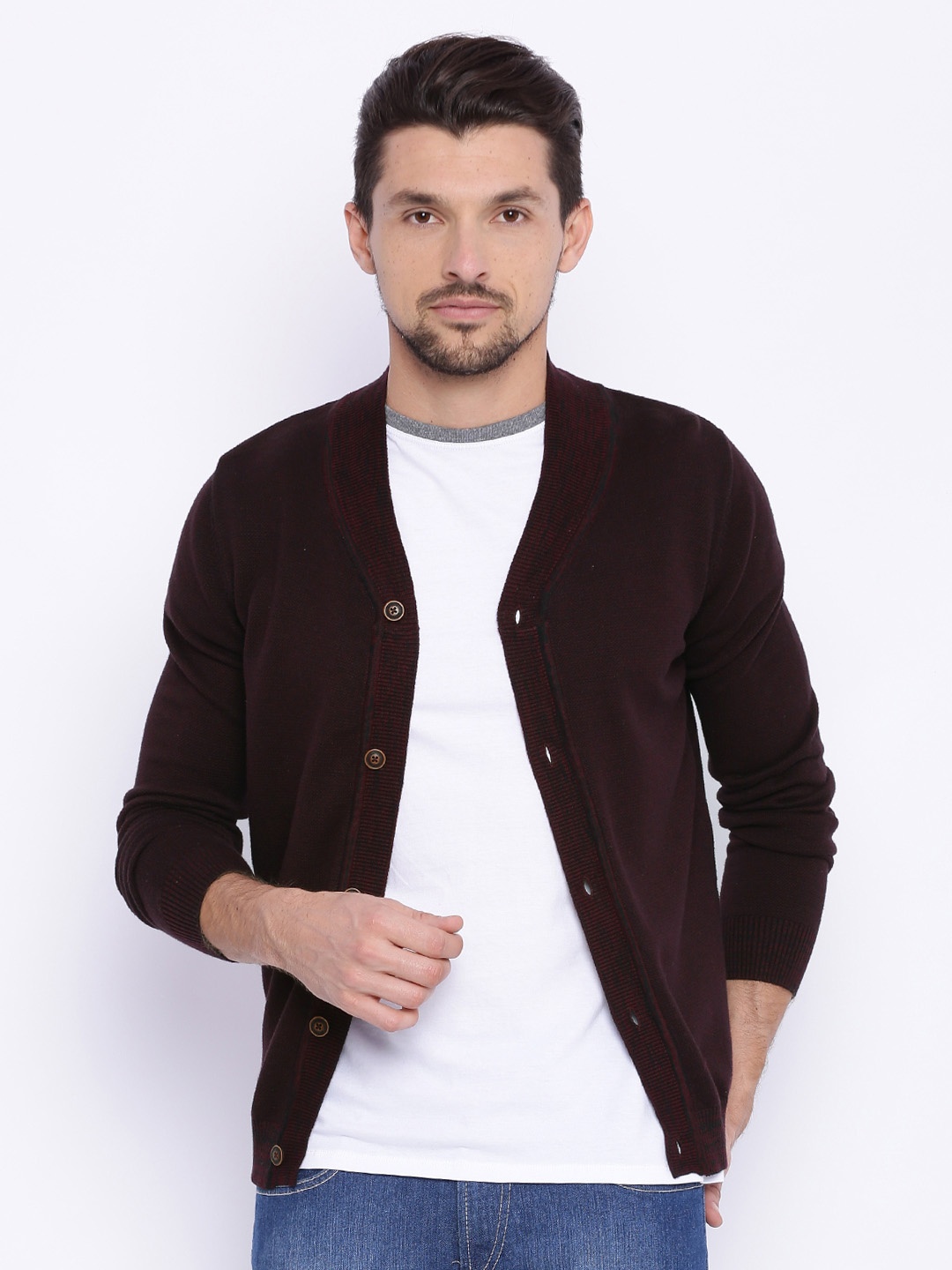 

Basics Red Cardigan