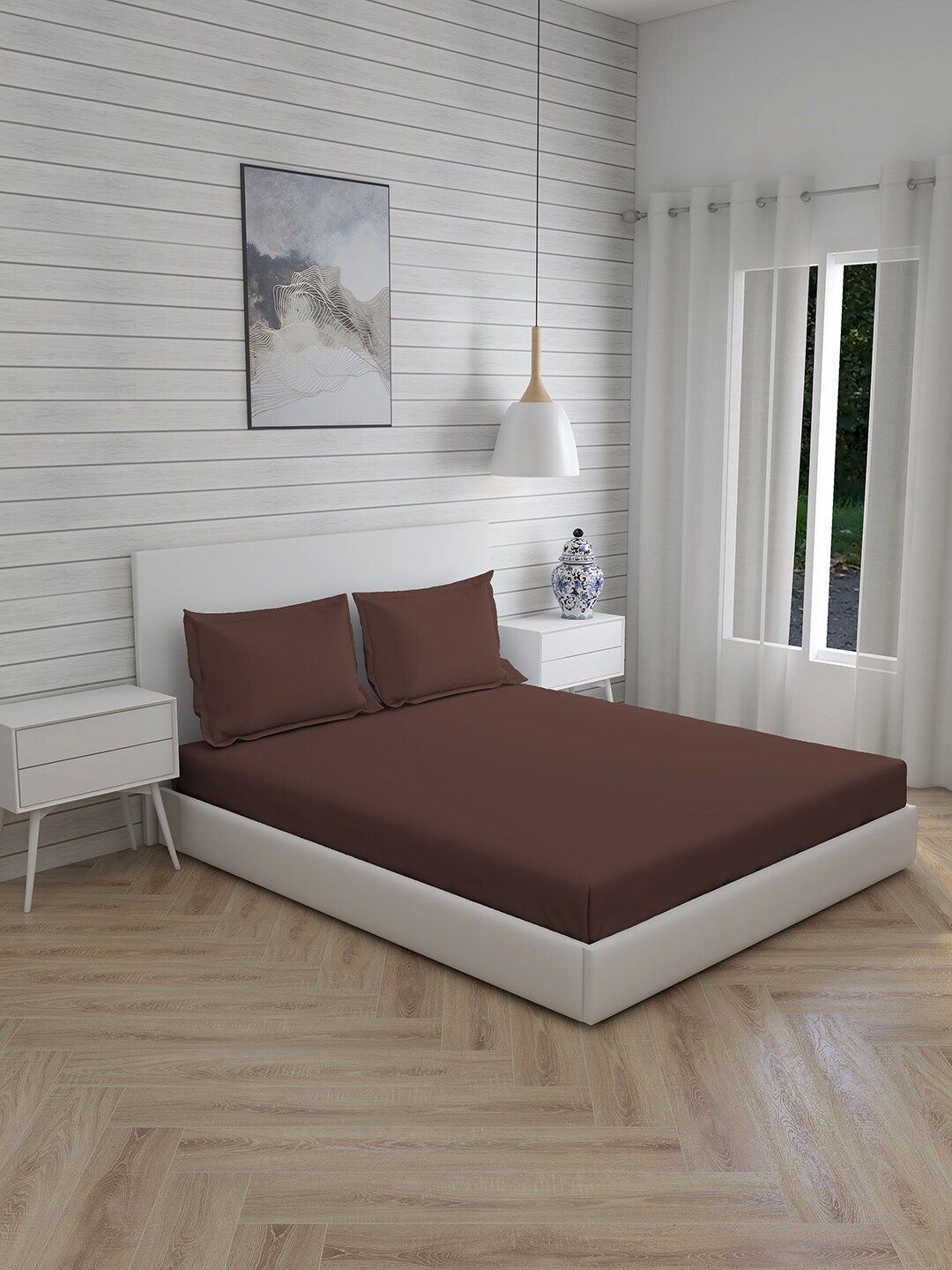

Layers Brown Solid 144 TC 1 Double Bedsheet with 2 Pillow Covers