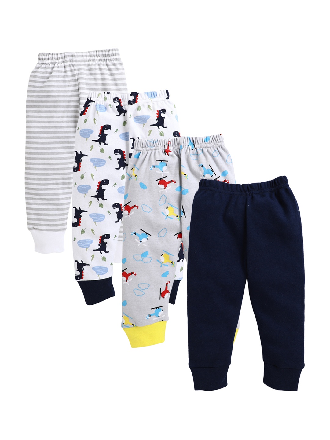 

BUMZEE Infant Boys Pack Of 4 Cotton Joggers, Navy blue