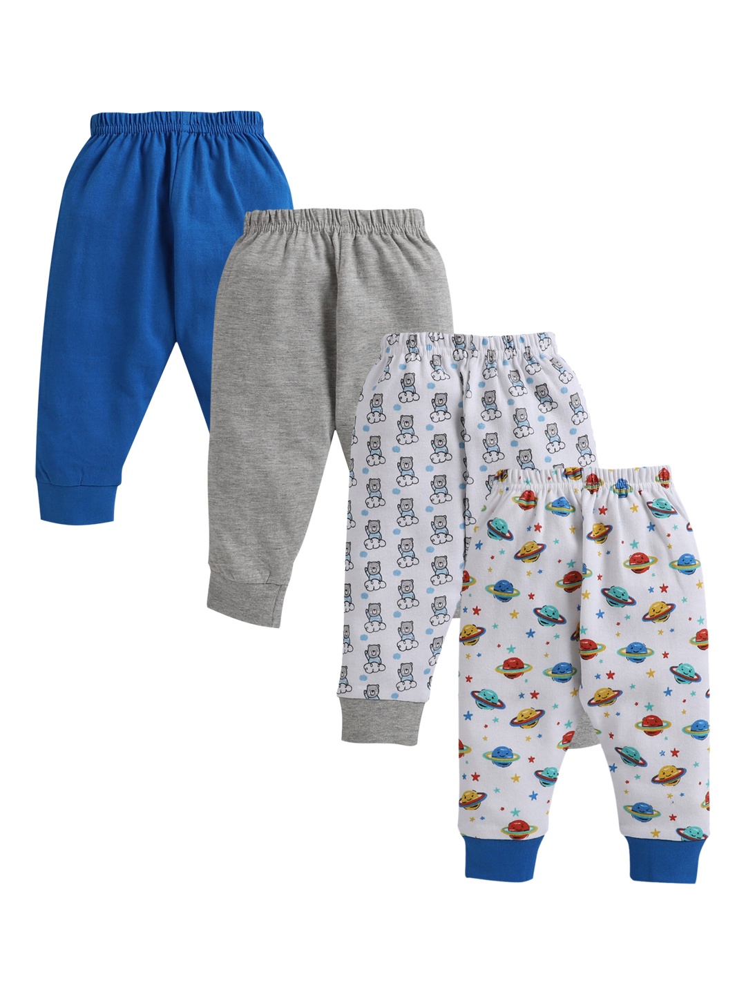 

BUMZEE Infant Boys Pack of 4 Cotton Joggers, Blue