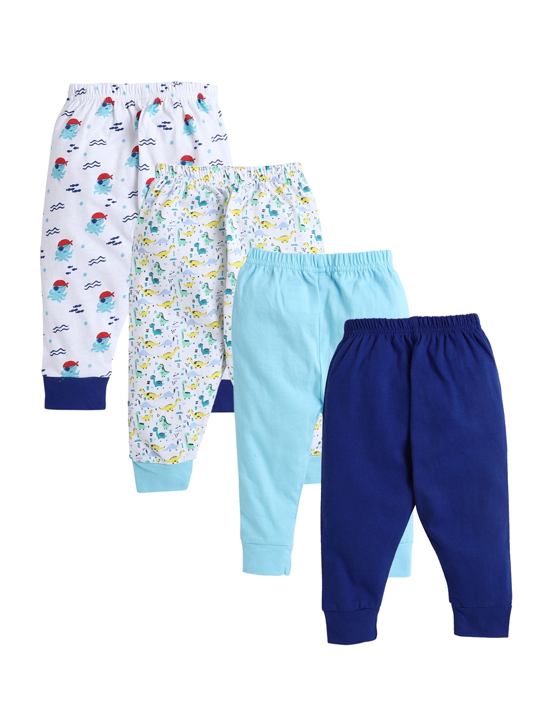 

BUMZEE Boys Pack Of 4 Cotton Joggers, Navy blue