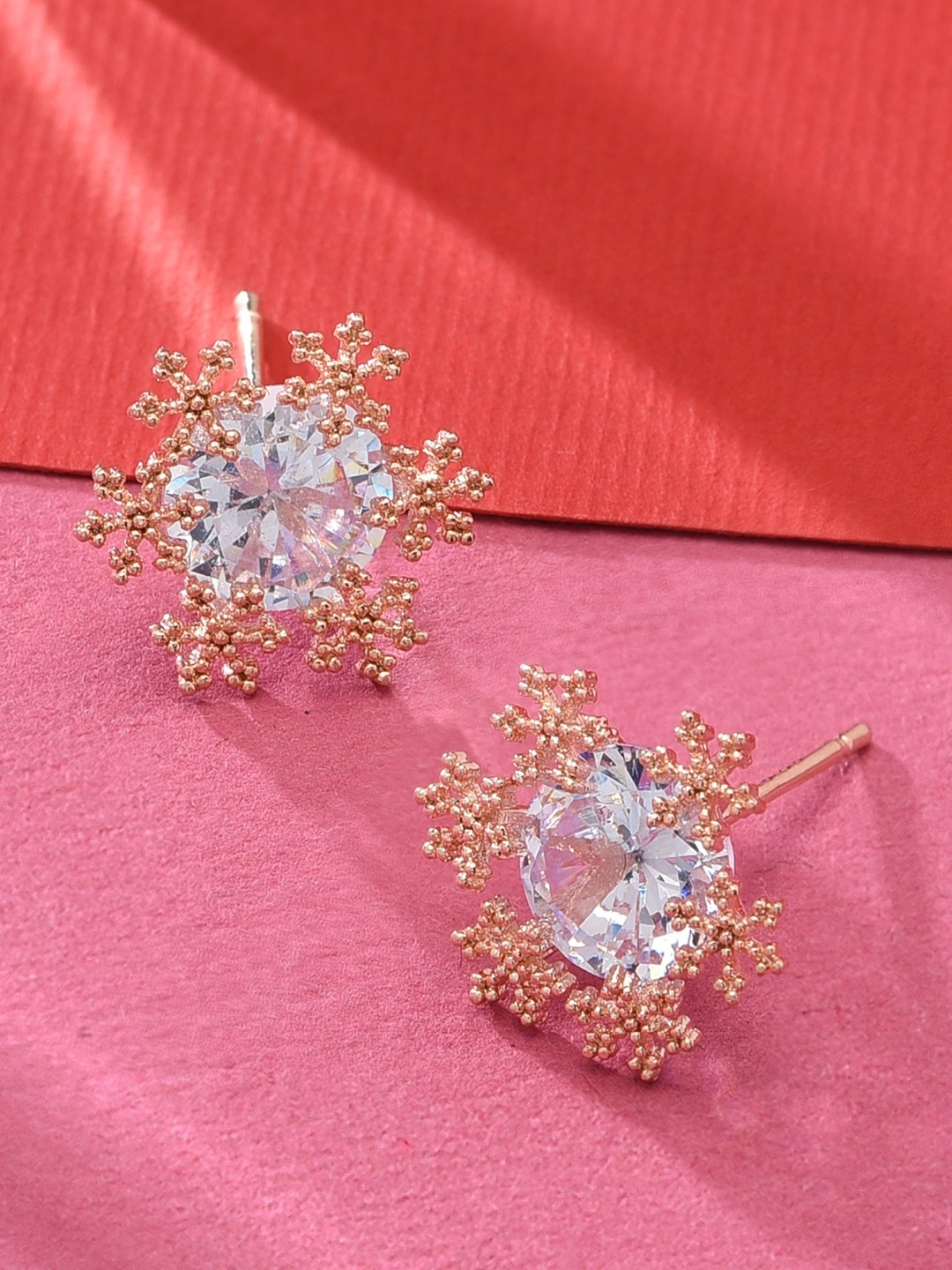 

AMI Rose Gold Contemporary Studs Earrings