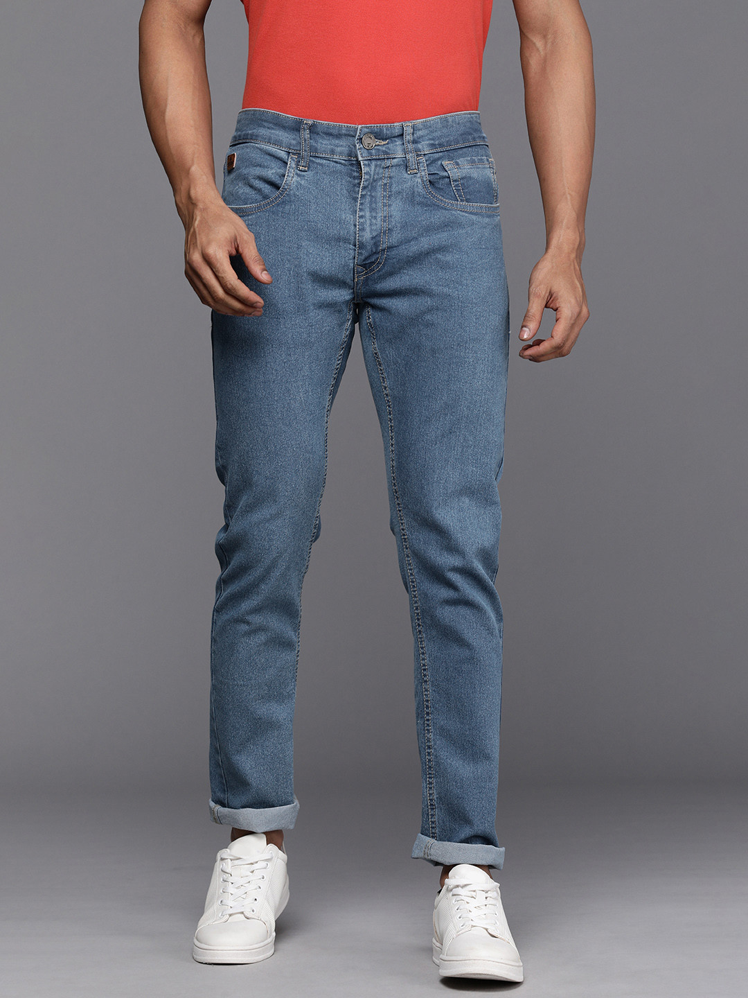 

WROGN Men Blue Slim Fit Mid-Rise Clean Look Stretchable Jeans