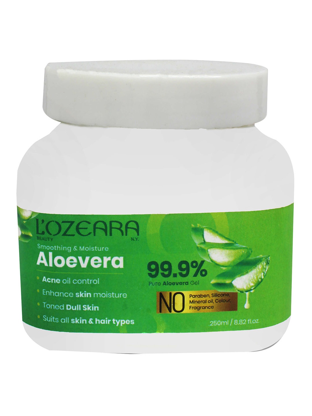 

LOZEARA BEAUTY N.Y Smoothing & Moisturizing Aloevera Gel 250ML, Green