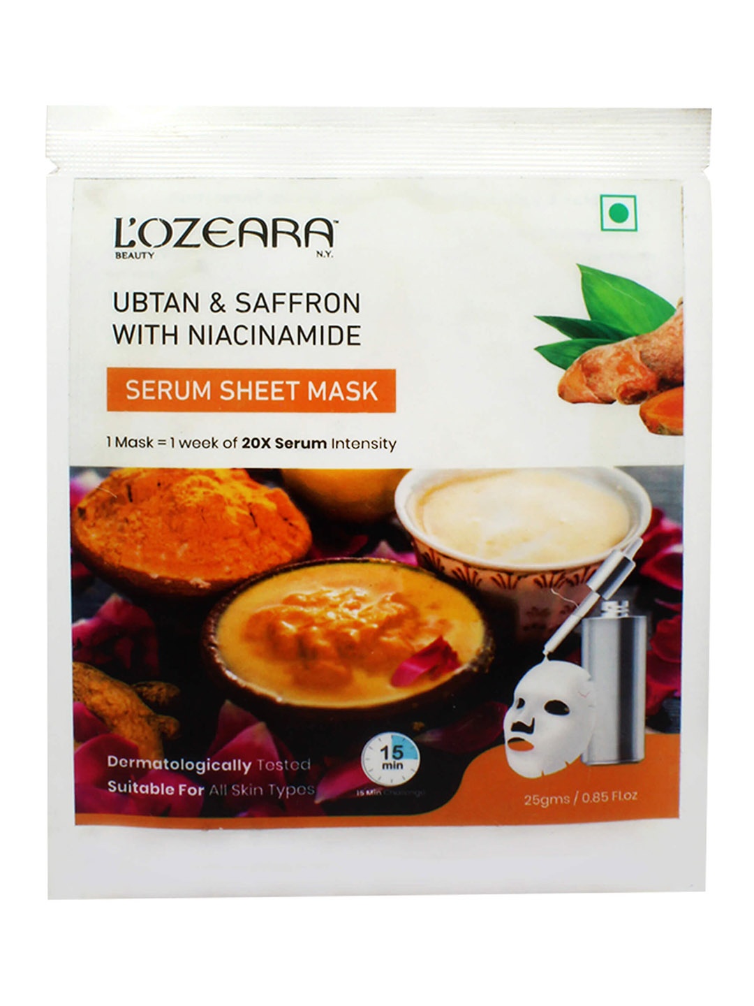 

LOZEARA BEAUTY N.Y Ubtan Serum Sheet Mask 25 ml, Orange