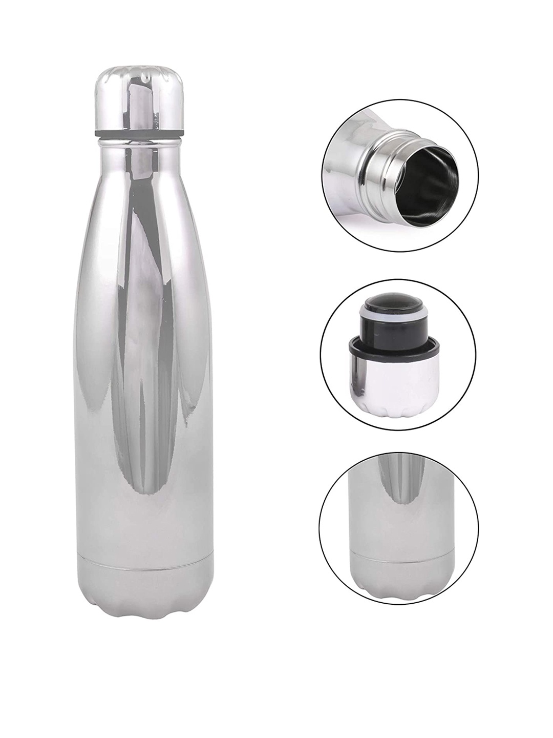 

BORNGRADUATE Silver Solid Stainless Steel Hot & Cold Water Bottle 500 ml