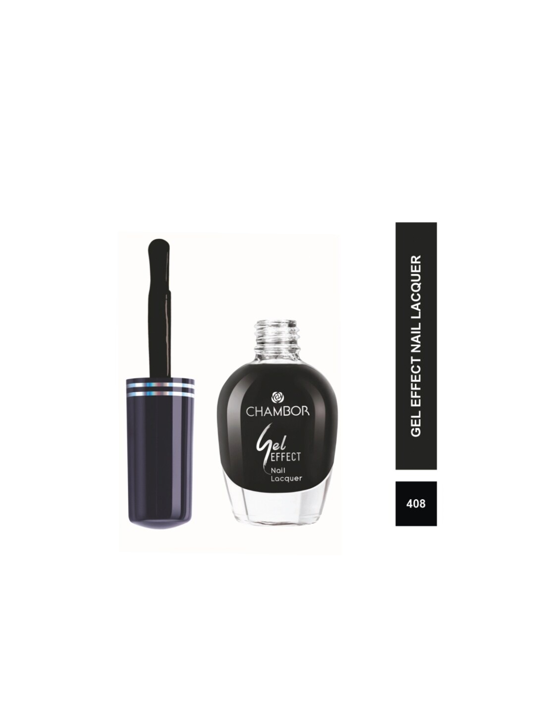 

Chambor Gel Effect Nail Lacquer - 408, Black