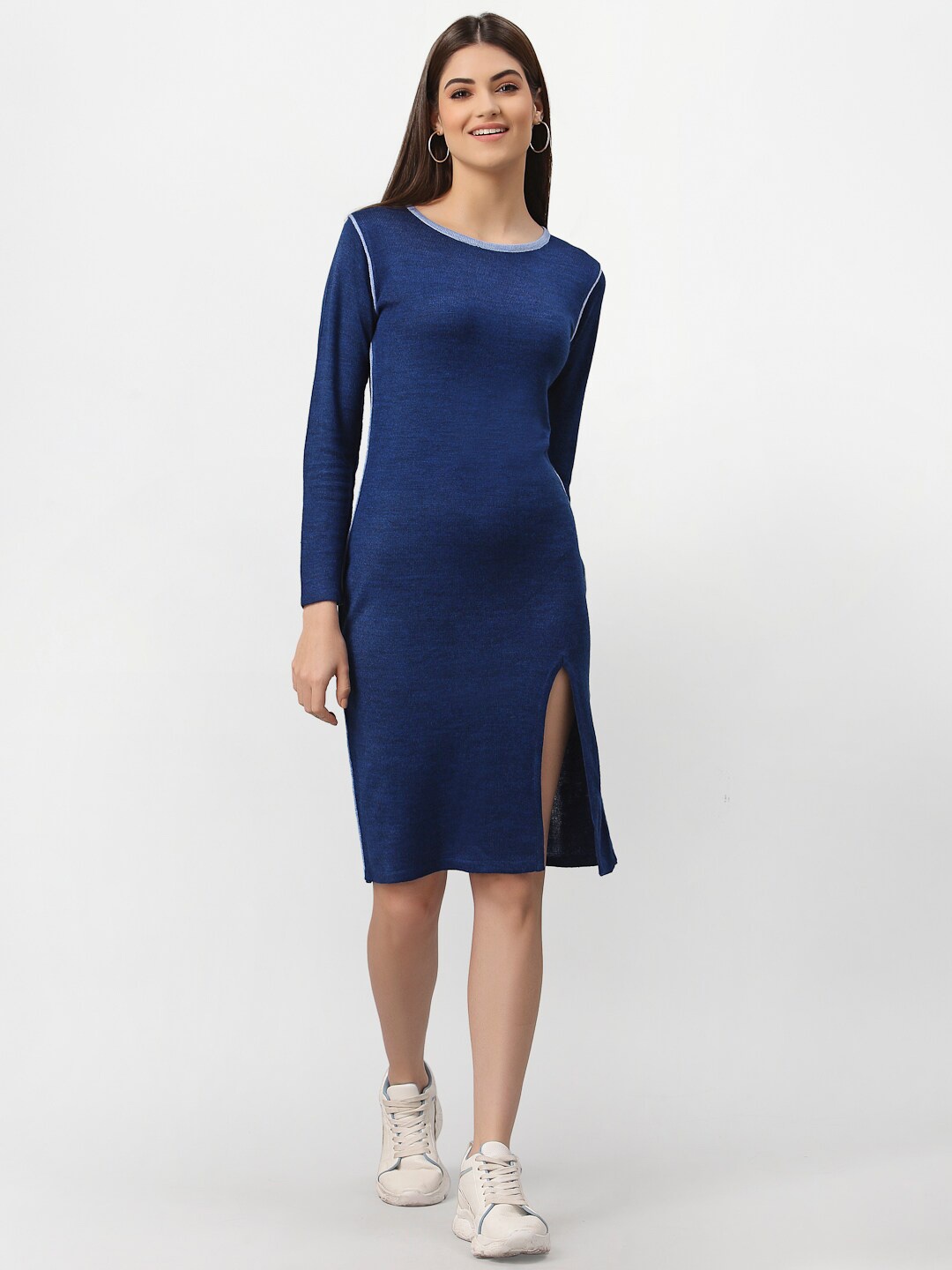 

Miramor Blue Acrylic Sheath Dress