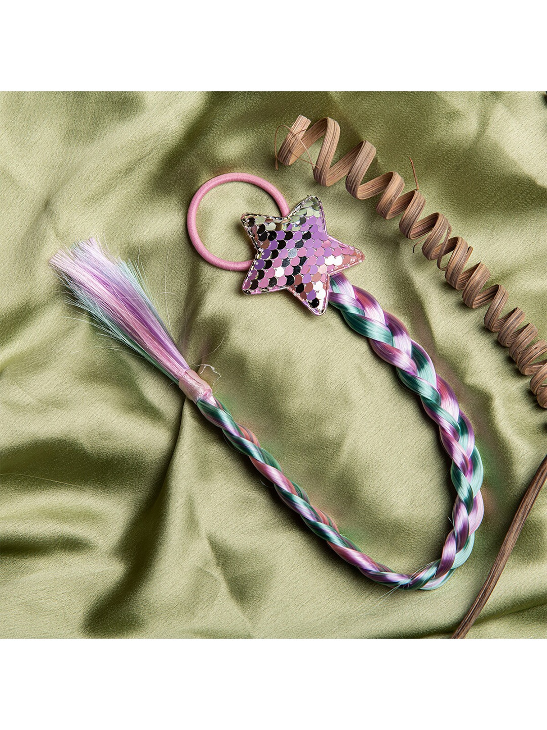 

Jewelz Women Multi Color Braided Ponytail Holder