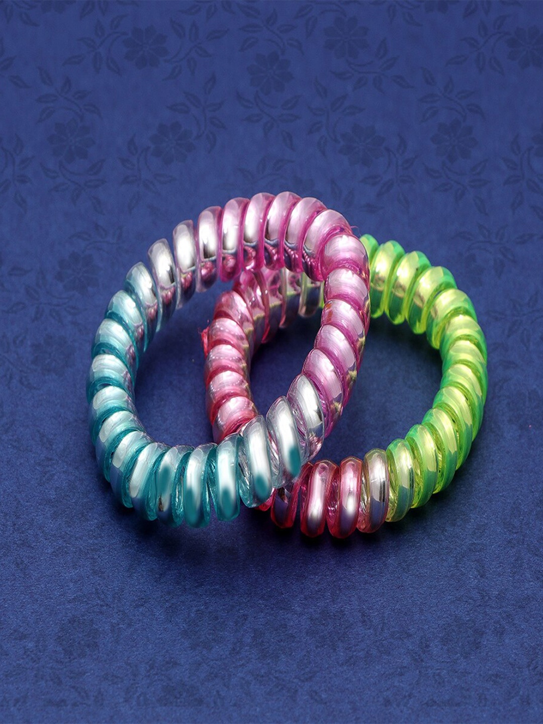

Jewelz Women Pink & Blue Set of 2 Ponytail Holders
