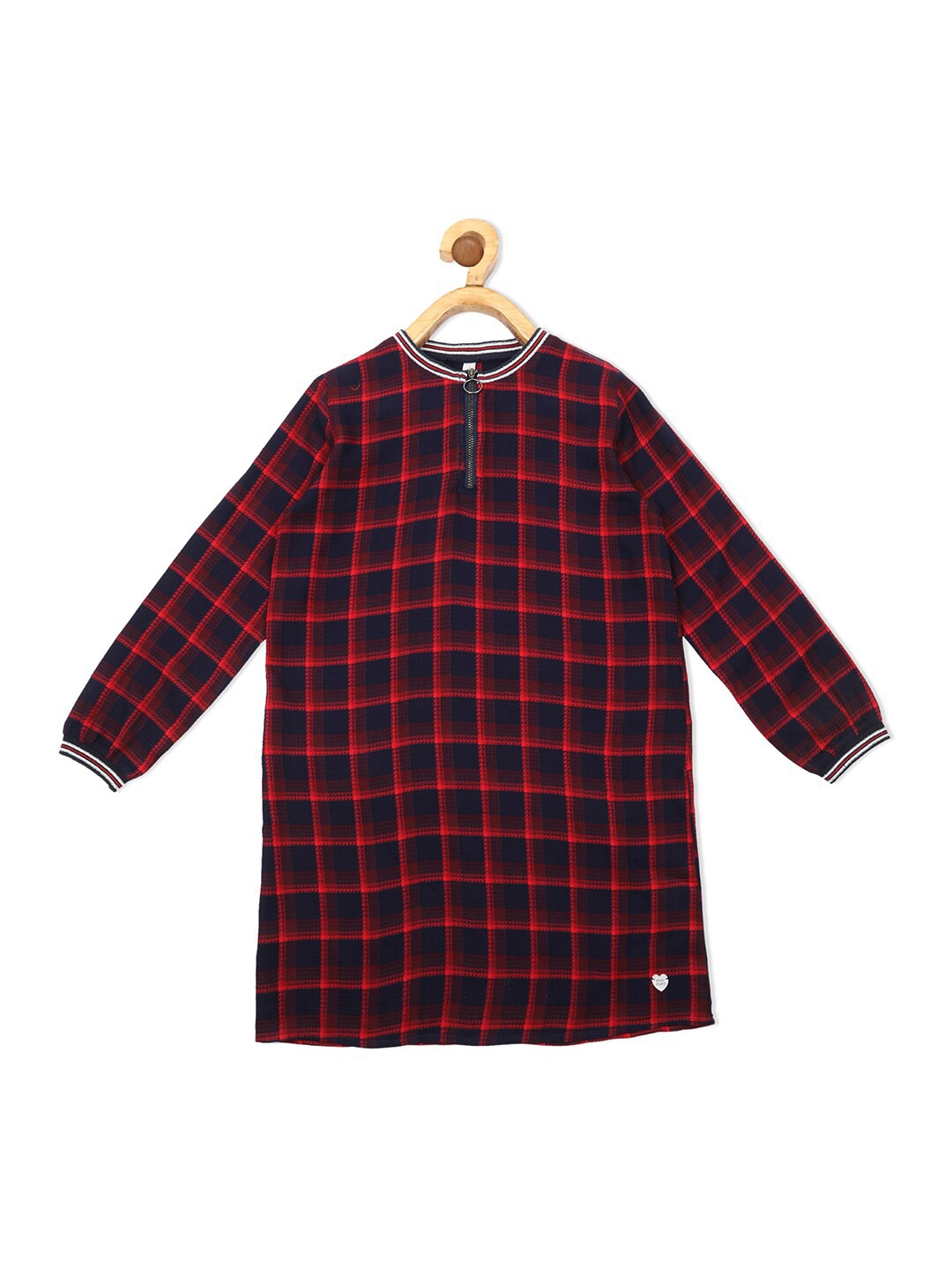 

Pepe Jeans Red & Blue Checked A-Line Dress