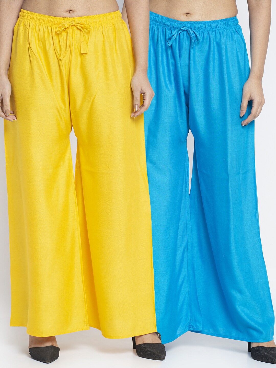 

Jinfo Women Yellow & Blue Set of 2 Knitted Palazzos