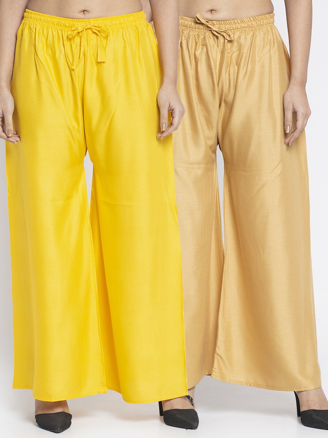 

Jinfo Women Yellow & Beige 2 Ethnic Palazzos